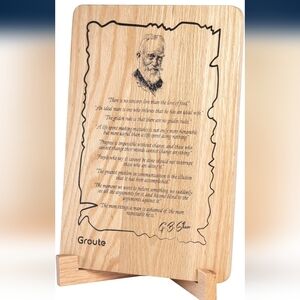 Groute Engraved Wooden Plaque with Inspirational Quote
